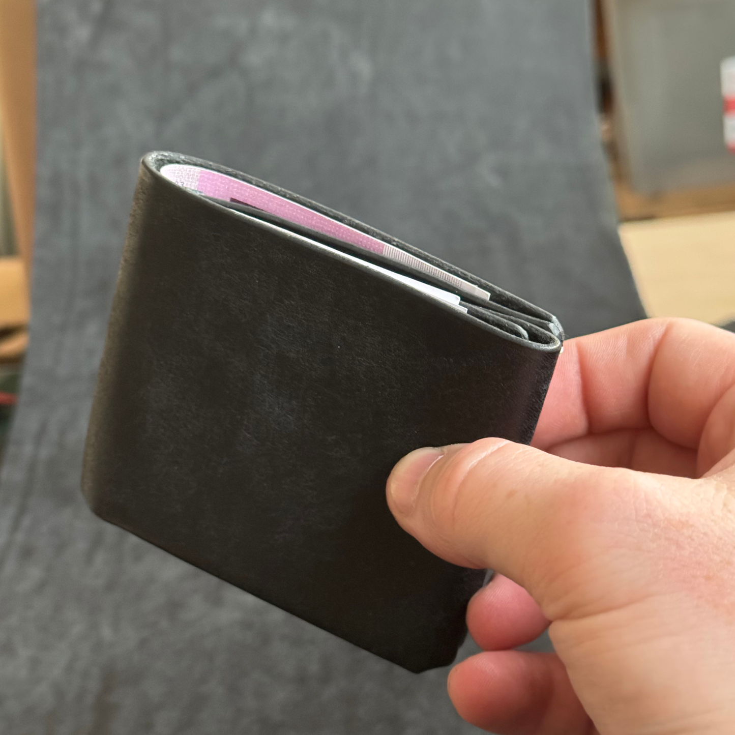 Black Fold Wallet 85mm tall (HKD size)